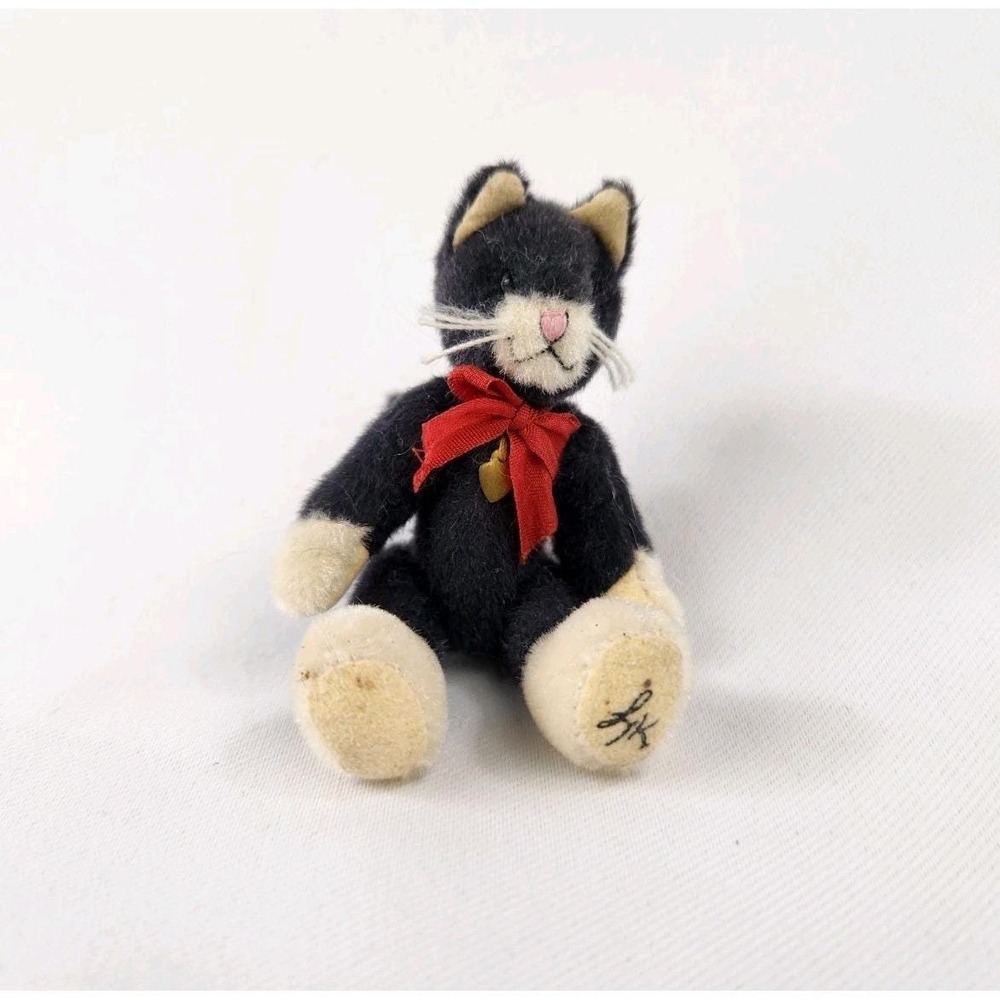 Vintage Cat Plush Cottage Collectibles Miniatures Ganz Signed Lynda Kunz
